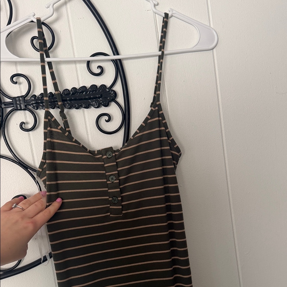 Striped Brown and Tan Women's Dress
